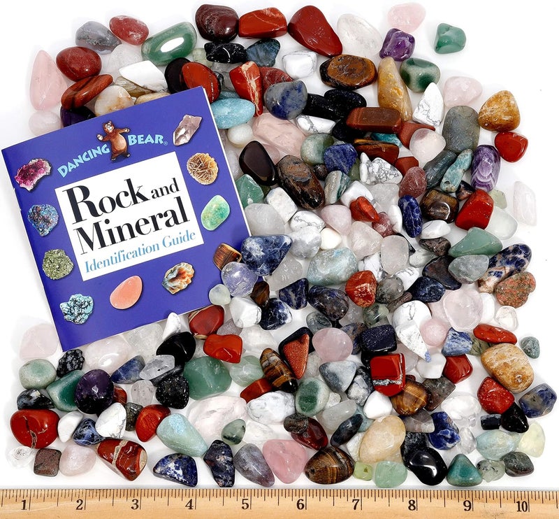Dancing Bear 2 Pounds Tumbled Polished Natural Gem Stones + 24 Page Rock & Mineral Book. Average Stone Size ¾ inch. Choose 1 or 2 pounds Brand - Image 2